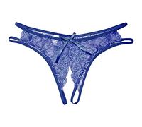 Sexy Underwear Open Low Waist Underpants Crotch Briefs Women's Lace Women's For Women Cotton Full Brief High Rise For Women (Blue, One Size)