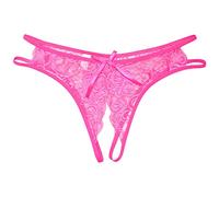 Sexy Underwear Open Low Waist Underpants Crotch Briefs Women's Lace Women's For Women Cotton Full Brief High Rise For Women (Hot Pink, One Size)
