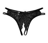 Sexy Underwear Open Low Waist Underpants Crotch Briefs Women's Lace Women's For Women Cotton Full Brief High Rise For Women (Black, One Size)
