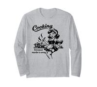 Sexy Vintage Woman Cooking Because Murder is Wrong Long Sleeve T-Shirt