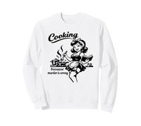 Sexy Vintage Woman Cooking Because Murder is Wrong Sweatshirt