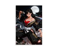 Sexy Warrior Woman Battling Under The Moonlit Night Poster Modern Artwork Bedroom Decor Room Aesthetic Wall Decor 12x18inch(30x45cm)