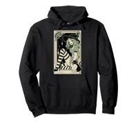 Sexy Witch Tarot Green Hair Black White Stockings Halloween Pullover Hoodie