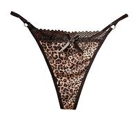 Sexy Women's Leopard Print Thong - Women's Lace Panties and Adjustable Briefs Low Waist Chic Underwear Fashion Briefs Breathable Cheap Seamless Lace One Size Lingerie