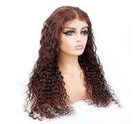 Sexycat Water Wave 5x5 HD Glueless Lace Front Wigs for Women Human Hair,#2 Dark Brown Curly Pre Plucked with Baby Hair 150% Density Brazilian Virgin Human Hair Wig 22 Inch