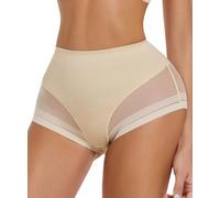 SEXYEYE Shapewear Tummy Control Panties for Womens Shaping Underwear Compression Briefs Mid Rise Cincher Bodyshaper, Beige, L