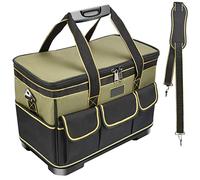 Sexyhot 16 Inches Tool Bag, Multi-Purpose Large Tool Bag Organiser, with Waterproof Molded Base, Adjustable Shoulder Strap, Oxford Fabric, Heavy Duty Tools Storage Bag with Wide Open Mouth