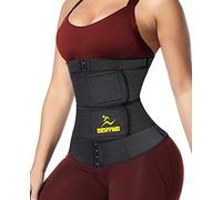 SEXYWG Sweat Waist Trainer Belt Women - Sauna Waist Trimmer Slim Shaper Band Girdle Fitness Double Straps Corset Cinchers Belly Wrap Black