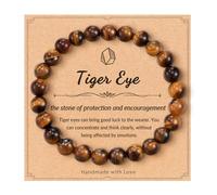Seyaa 100% Natural Stone Crystal Bracelets, Adjustable Stretch Crystal Jewelry Gifts for Women Mens with Quote Card, One Size, Crystal, no gemstone