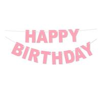 Seyal® DIY Flamingo Pink Colour Printed Happy Birthdy Banner 10Ft Holograthic Birthday Banner Birthday Party Decoration Supplies