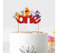 Seyal® Winie the Pooh First Birthday Cake Topper - Adorable Classic Pooh Bear Party Decoration for Perfect Keepsake for Milestone Celebration, Durable Cardstock Banner Accent