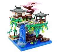 Seyaom Light-Up Peach Blossom Pond Mini Bricks Kit Age 6+, Chinese Architecture Cherry Bonsai Tree Building Set for Adults, Boys, Girls 10+,(2705 Pcs)