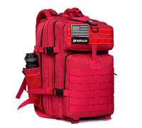 SEYATULLH 45L Military Tactical Backpack for Men & Women Bug Out Bag Assault pack Molle Daypack Hiking Trekking Rucksack (2.0 side pockets (red))