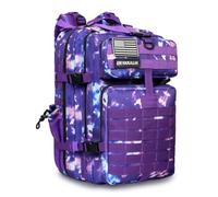 SEYATULLH 45L Military Tactical Backpack for Men & Women Bug Out Bag Assault pack Molle Daypack Hiking Trekking Rucksack (2.0 side pockets (purple tie-dye)