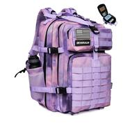 SEYATULLH 45L Military Tactical Backpack for Men & Women Bug Out Bag Assault pack Molle Daypack Hiking Trekking Rucksack (2.0 side pockets (cloud purple))
