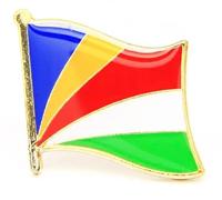 Seychelles Flag Lapel Pin - 1.9 x 1.6 cm Gold-Trimmed Enamel Pin - Elegant Miniature Badge for Cultural Events, Travel, Collecting, and Display - Symbol of Unity, Peace, and Natural Beauty