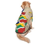 Seychelles Flag Map Like A Frog Print Soft Dog Hoodie For Medium To Large Dogs, Warm And Breathable Winter Pet Sweatshirt, Easy To Wear Jumper For Cold Weather