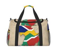 Seychelles flag map like a frog Print Stylish Foldable Carry On Tote with Waterproof Zipper for Weekend Getaways Bag