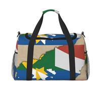 Seychelles Flag map02 Print Stylish Foldable Carry On Tote with Waterproof Zipper for Weekend Getaways Bag