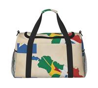 Seychelles flag map03 Print Stylish Foldable Carry On Tote with Waterproof Zipper for Weekend Getaways Bag