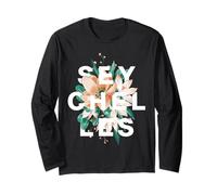 Seychelles Floral Island Flowers Tropical Design Long Sleeve T-Shirt