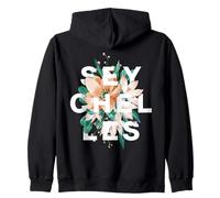 Seychelles Floral Island Flowers Tropical Design Zip Hoodie