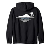 Seychelles Island Palm Trees Memory Praslin Beach Souvenir Zip Hoodie