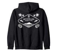 Seychelles Island Sea Turtle Palms La Digue Praslin Souvenir Zip Hoodie