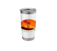 Seychelles Palm Trees Cocktail Sunset Island Souvenir Stainless Steel Insulated Tumbler