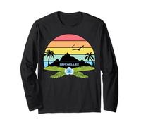 Seychelles Palm Trees Memory Island Praslin Beach Souvenir Long Sleeve T-Shirt