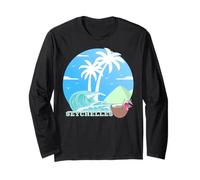 Seychelles Palm Trees on an Island Beach La Digue Souvenir Long Sleeve T-Shirt