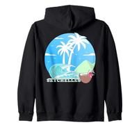 Seychelles Palm Trees on an Island Beach La Digue Souvenir Zip Hoodie