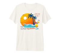Seychelles Palm Trees on an Island Beach Premium T-Shirt