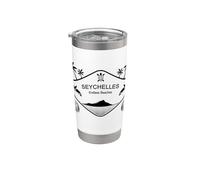 Seychelles Palm Trees on an Island Endless Beaches Stainless Steel Insulated Tumbler