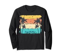 Seychelles Palm Trees on an Island La Digue Souvenir Long Sleeve T-Shirt