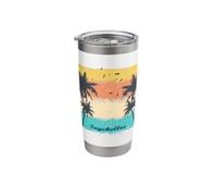 Seychelles Palm Trees on an Island La Digue Souvenir Stainless Steel Insulated Tumbler