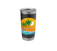 Seychelles Palm Trees Sunset Indian Ocean Waves Souvenir Stainless Steel Insulated Tumbler