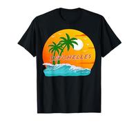 Seychelles Palm Trees Sunset Indian Ocean Waves Souvenir T-Shirt
