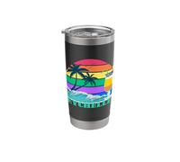 Seychelles Palm Trees Sunset Waves Indian Ocean Souvenir Stainless Steel Insulated Tumbler