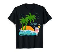 Seychelles Palms Beach Ocean Souvenir Male Sun Gift La Digue T-Shirt