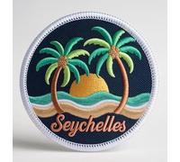 Seychelles_Patch Embroidered Iron-on/Sew-on Badge (3 Inch) Luxury Travel Souvenir Island Vacation Emblem Gift Patches