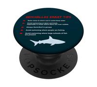 Seychelles Shark Waters Warning Snorkeling Swimming Diving PopSockets Adhesive PopGrip