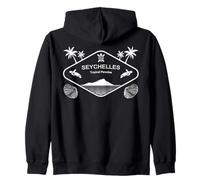 Seychelles Tropical Paradise Palm Trees Island La Digue Zip Hoodie
