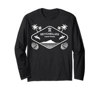 Seychelles Tropical Paradise Palm Trees on an Island Long Sleeve T-Shirt