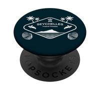 Seychelles Tropical Paradise Palm Trees on an Island PopSockets Adhesive PopGrip
