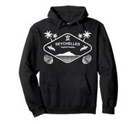 Seychelles Tropical Paradise Palm Trees on an Island Pullover Hoodie