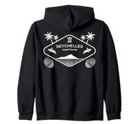 Seychelles Tropical Paradise Palm Trees on an Island Zip Hoodie
