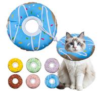 Seyezo Cat Cone Collar Soft, Adjustable Cat Recovery Collar for Small Medium Large Cats, Cute Donut E Collar After Surgery, Cat Neck Pillow Cone, Cat Cone of Shame (Waterproof Blue, Large)