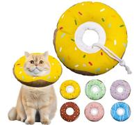 Seyezo Cat Cone Collar Soft, Adjustable Cat Recovery Collar Kitten Cones to Stop Licking, Cute Donut Collar After Surgery, Cats Neck Pillow Cone Elizabethan Cones of Shame (Waterproof Yellow, Medium)