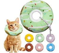 Seyezo Cat Cone Collar Soft, Adjustable Cat Recovery Collar Kitten Cones to Stop Licking, Cute Donut E Collar After Surgery, Cats Neck Pillow Cone Elizabethan Cones of Shame (Waterproof Green, Small)